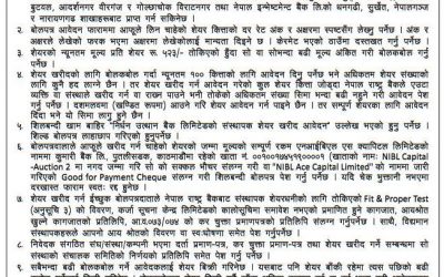 Auction Notice of Nirdhan Utthan Bank Ltd. Promoter Share